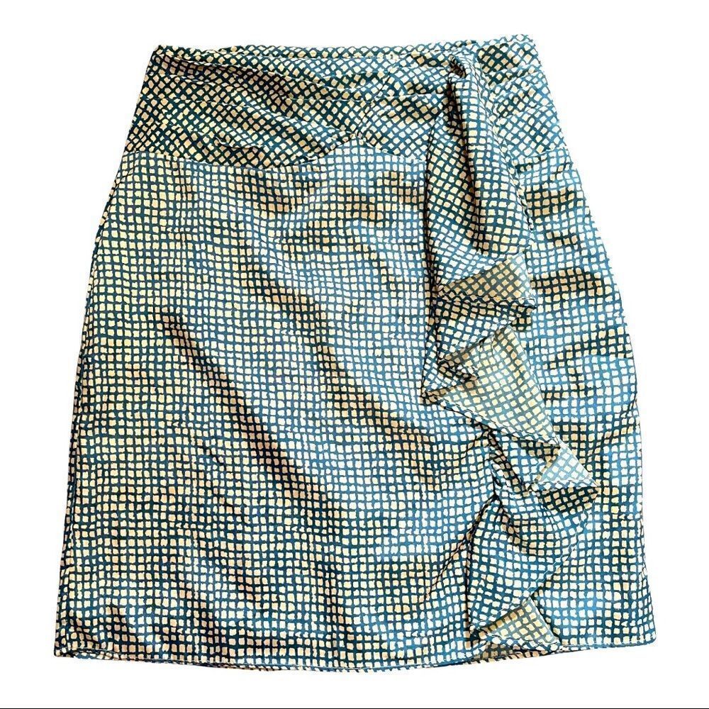 downeast Cascading Ruffle Faux Wrap Skirt Sz S